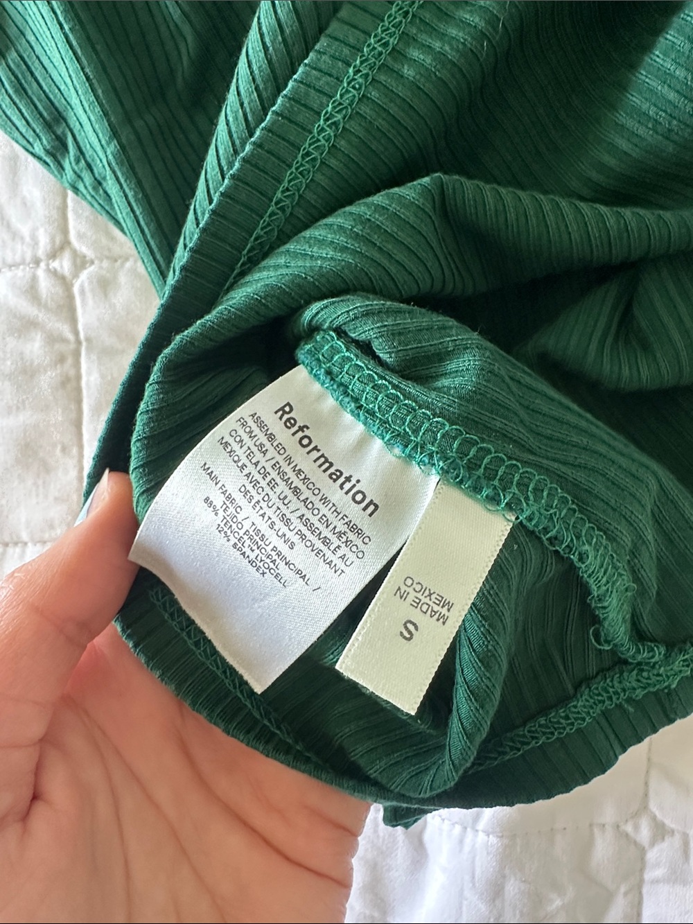 Reformation Emerald Ribbed Square-Neck Tank - Picture 4 of 4